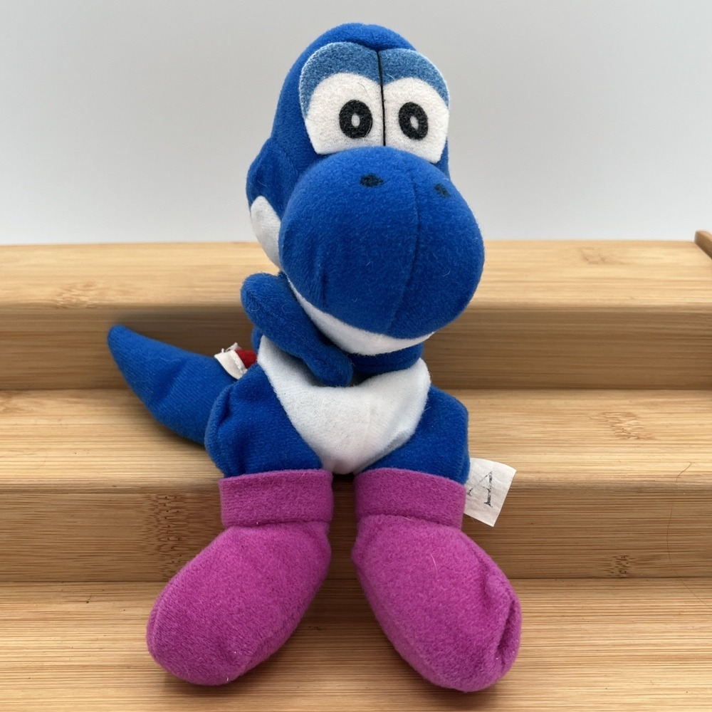 Blue Yoshi Super Mario Bros Nintendo 64 N64 Plush Stuffed Animal Figure BD&A 7"